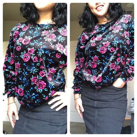 Velvet floral Sweater - Picture 2 of 7